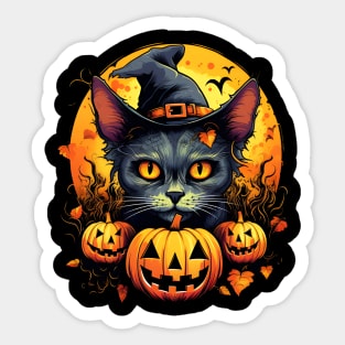 Black Cat in a Hat Sticker